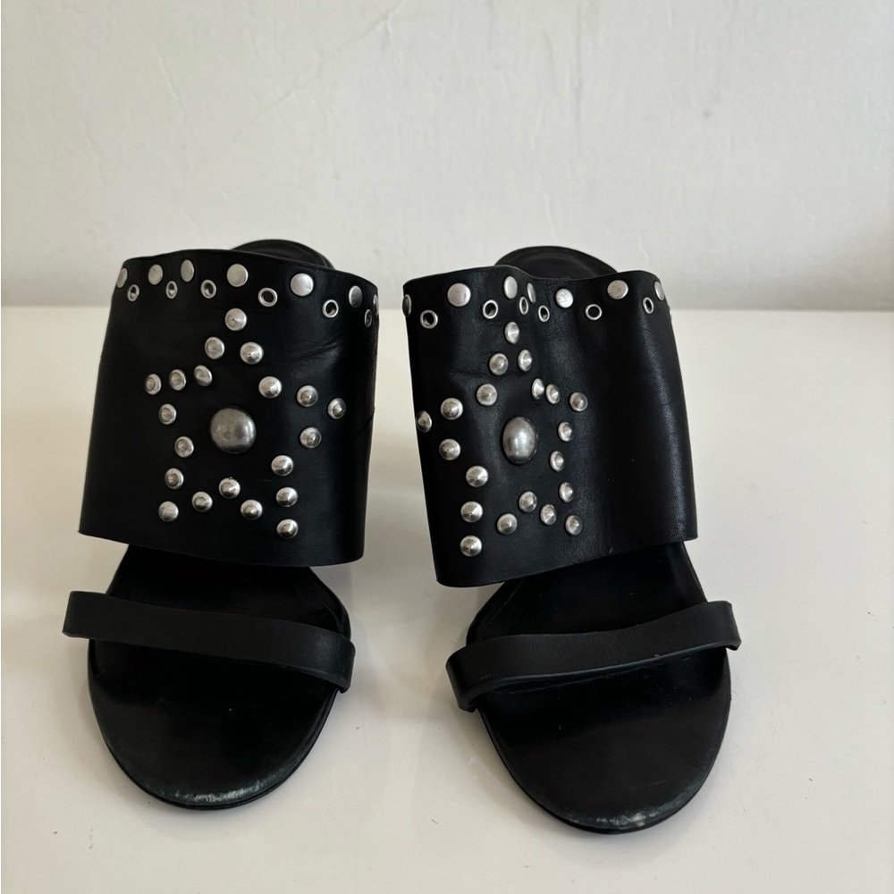 See By Chloe Black Studded Leather Slide Heels